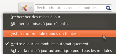 Installer une extension depuis un fichier