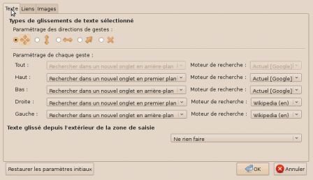 Options Easy DragToGo pour le texte Options Easy DragToGo pour le texte